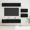 TV staliukas TV spintelių komplektas 6 pcs Juodas ąžuolas Apdirbta mediena