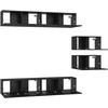 TV staliukas TV spintelių komplektas 6 pcs Juodas ąžuolas Apdirbta mediena