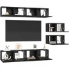 TV staliukas TV spintelių komplektas 6 pcs Juodas ąžuolas Apdirbta mediena