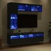 TV staliukas Televizoriaus spintelė 7 pcs Juodas ąžuolas Apdirbta mediena