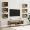 TV staliukas Televizoriaus spintelė 8 pcs Amatininkų ąžuolas Stiklas