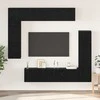 TV staliukas TV spintelių komplektas 8 pcs Juodas ąžuolas Apdirbta mediena