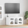TV staliukas Televizoriaus spintelė Aukštai blizganti balta 80 x 35 x 40 cm
