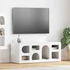 TV staliukas Televizoriaus spintelė Aukštai blizganti balta 100 x 35 x 40 cm