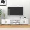 TV staliukas Televizoriaus spintelė, balta, 180x31,5x40cm, mediena, blizgi