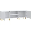 TV staliukas Televizoriaus spintelė Balta 150 x 31 x 50 cm Apdirbta mediena