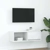 TV staliukas Televizoriaus spintelė, balta, 80x31x25,5 cm, apdirbta mediena
