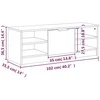 TV staliukas Televizoriaus spintelė, betono pilka, 102x35,5x36,5cm, mediena
