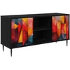 TV staliukas Televizoriaus spintelė HEESCH 102 x 33 x 51 cm Juodojo ąžuolo