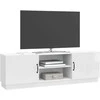 TV staliukas Televizoriaus spintelė Itin blizgi balta 150 x 31 x 47 cm