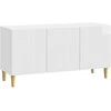 TV staliukas Televizoriaus spintelė Itin blizgi balta 99 x 34,5 x 50 cm