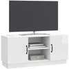 TV staliukas Televizoriaus spintelė Itin blizgi balta 102 x 34,5 x 47 cm