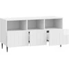 TV staliukas Televizoriaus spintelė Itin blizgi balta 102 x 34,5 x 50 cm