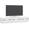 TV staliukas Televizoriaus spintelė Itin blizgi balta 147 x 34,5 x 27 cm
