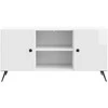 TV staliukas Televizoriaus spintelė Itin blizgi balta 102 x 34,5 x 50 cm