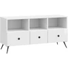 TV staliukas Televizoriaus spintelė Itin blizgi balta 102 x 34,5 x 50 cm