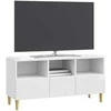 TV staliukas Televizoriaus spintelė Itin blizgi balta 102 x 34,5 x 50 cm