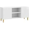 TV staliukas Televizoriaus spintelė Itin blizgi balta 102 x 34,5 x 50 cm