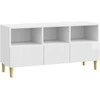 TV staliukas Televizoriaus spintelė Itin blizgi balta 102 x 34,5 x 50 cm