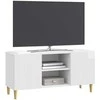 TV staliukas Televizoriaus spintelė Itin blizgi balta 102 x 34,5 x 50 cm
