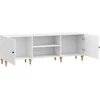 TV staliukas Televizoriaus spintelė Itin blizgi balta 150 x 31 x 50 cm
