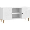 TV staliukas Televizoriaus spintelė Itin blizgi balta 102 x 34,5 x 50 cm