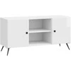 TV staliukas Televizoriaus spintelė Itin blizgi balta 102 x 34,5 x 50 cm