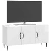 TV staliukas Televizoriaus spintelė Itin blizgi balta 99 x 34,5 x 50 cm