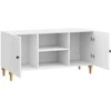 TV staliukas Televizoriaus spintelė Itin blizgi balta 102 x 34,5 x 50 cm