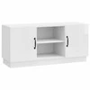 TV staliukas Televizoriaus spintelė Itin blizgi balta 102 x 34,5 x 47 cm