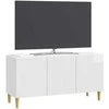 TV staliukas Televizoriaus spintelė Itin blizgi balta 99 x 34,5 x 50 cm