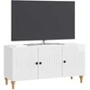 TV staliukas Televizoriaus spintelė Itin blizgi balta 99 x 34,5 x 50 cm