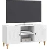 TV staliukas Televizoriaus spintelė Itin blizgi balta 102 x 34,5 x 50 cm