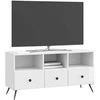 TV staliukas Televizoriaus spintelė Itin blizgi balta 102 x 34,5 x 50 cm