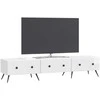 TV staliukas Televizoriaus spintelė Itin blizgi balta 147 x 34,5 x 30 cm