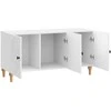 TV staliukas Televizoriaus spintelė Itin blizgi balta 99 x 34,5 x 50 cm