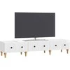 TV staliukas Televizoriaus spintelė Itin blizgi balta 147 x 34,5 x 30 cm