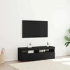TV staliukas Televizoriaus spintelė su LED Juodas ąžuolas 120 x 35 x 40 cm