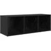 TV staliukas TV spintelių komplektas Juoda 72 x 35 x 37 cm Apdirbta mediena