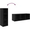 TV staliukas TV spintelių komplektas 72 x 35 x 37 cm Juoda Apdirbta mediena