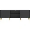 TV staliukas Televizoriaus spintelė Juoda 150 x 31 x 50 cm Apdirbta mediena