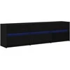 TV staliukas TV vienetai 2 pcs Juodas ąžuolas 180 x 34 x 50 cm