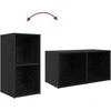 TV staliukas TV spintelių komplektas Juoda 72 x 35 x 37 cm Apdirbta mediena