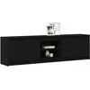 TV staliukas TV vienetai 2 pcs Juoda 180 x 34 x 50 cm Apdirbta mediena