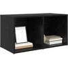 TV staliukas TV spintelių komplektas Juoda 72 x 35 x 37 cm Apdirbta mediena