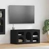 TV staliukas Televizoriaus spintelė Juoda 80 x 35 x 40 cm Apdirbta mediena