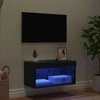 TV staliukas TV spintelių komplektas su LED Juodas ąžuolas 60 x 30 x 30 cm
