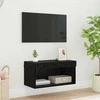 TV staliukas TV spintelių komplektas su LED Juodas ąžuolas 60 x 30 x 30 cm
