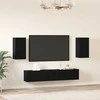 TV staliukas TV spintelių komplektas 4 pcs Juodas ąžuolas Apdirbta mediena
