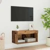TV staliukas TV spintelių komplektas su LED Senovinis medis 60 x 30 x 30 cm